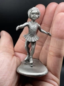 Rawcliffe Pewter ~ Girl Ice Skating Figurine ~ Vintage - Picture 1 of 7