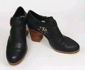 Gorman Sz 40 / 9 Black Leather Chuncky Block Heel Shoes Excellent Condition - Picture 1 of 8