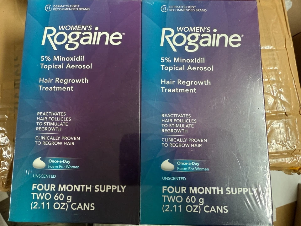 Mujer Rogaine 5% Minoxidil Tópico Regeneración Cabello Suministro 8 Meses, Caducidad 2026+ Foto 1 de 2
