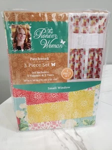 NEW Pioneer Woman Floral Patchwork Curtain Valance Set Boho Floral Cottagecore - Picture 1 of 6