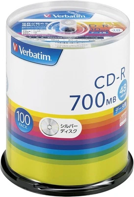 Verbatim bar Batam 1 time recording CD-R 700MB 100 sheets Silbar disc 48x speed - Image 1 of 4