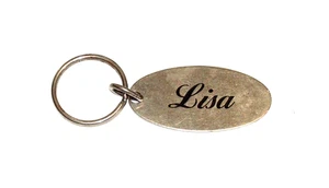 Lisa Keychain Solid Brass Fob Personalized Key Ring - Picture 1 of 2