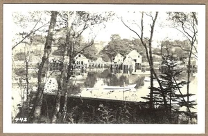 New Harbor, ME RPPC Harbor Buildings - Lorimer E. Brackett #442 - Picture 1 of 2