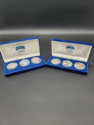 1998 Nagano Olympic + 1996 Atlanta Olympic Medallions! 90% Silver! - Image 1 of 4