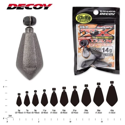 DECOY TX-DAN Sinker DS-9 Freilauf | 3,5g bis 14g | Laufwirbel + Gewicht Free Rig