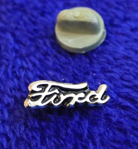 Silver Ford Script Hat Lapel Pin Accessory Truck Mustang Ranchero Falcon Galaxie - Picture 1 of 5
