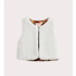 Girl white Faux fur vest size M  - Picture 1 of 4