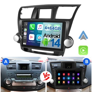 Radio GPS estéreo para automóvil 64G Apple Carplay Android 14 para Toyota Highlander 2008-13 - Imagen 1 de 14