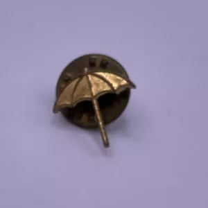 Vintage Tiny Umbrella Gold-Tone Hat Backpack Tie Lapel Pin Tack - Picture 1 of 3