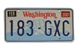 Washington License Plate 183-GXC Single Plate - Picture 1 of 2