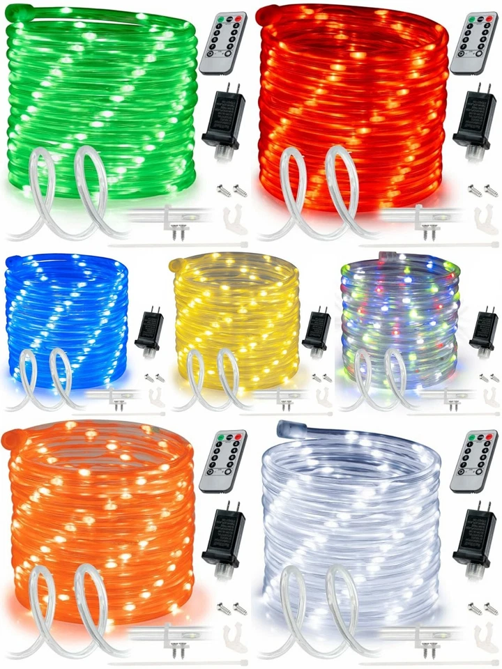 8-Mode LED Rope Light Outdoor Waterproof Lighting 10' 20' 25' 50' 100' 150' ft - Image 1 of 1
