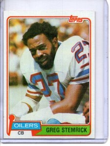 1981 TOPPS #123 GREG STEMRICK HOUSTON OILERS
