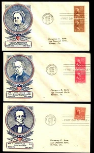 US #847 (10c),#849 (1.5c) ,#850 (2c) ML-58 FDC Prexie WSE/Clifford Coil Pair (3) - Picture 1 of 9
