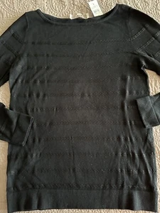 Neu mit Etikett Loft Shadow schwarzer gestreifter leichter Pullover. MEDIUM - Bild 1 von 3