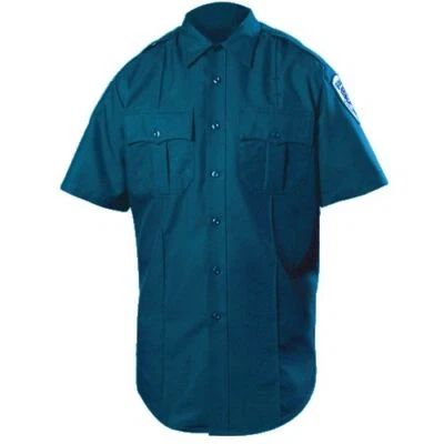 Blauer Police Uniform Short Sleeved Poly Zippered Shirt   8610-Z - Image 1 of 4