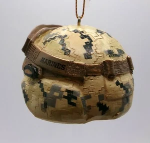 TOLLES GESCHENK! MARINES KAMPFHELM DELUXE WEIHNACHTSORNAMENT NEU - Bild 1 von 3