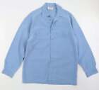 Kit Mens Blue Modal Button-Up Size M Collared Button