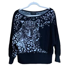 Suéter Colección Boutiques ST. JOHN XL Leopardo Gráfico Mezcla Lana Pullover - Imagen 1 de 8