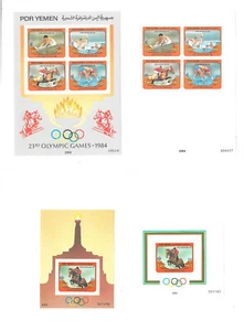 YEMEN 1984 MNH 4 Blocks, Los Angeles Olympic Games. 1C - Picture 1 of 5
