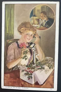 1912 Usa Picture Postcard Cover The Social call By Bell Telephone - Picture 1 of 2