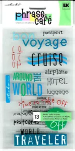 Stickers Vacation Sticko Phrase Cafe Clear Travel Bon Voyage Scrapbooking Crafts - Picture 1 of 3