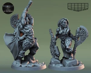 Berserker Paar Miniatur Set Barbaren Figur für TTRPGs wie D&D 5e Pathfinder - Bild 1 von 17