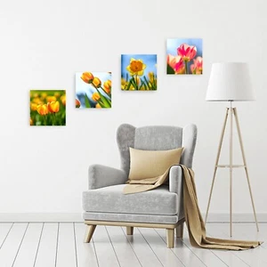 Quadri Moderni Fiori 4 pz 30x30 CM Stampa su Tela Arredamento - Imagen 1 de 6