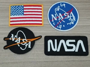 American flag & NASA iron on Patch Embroidered Sew-on Jacket Jean Clothing Hat - Picture 1 of 6