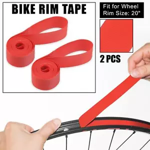 20" Bike Bicycle Wheel Rim Strip Rim Tape Liner Inner Tube Band PVC Red - Picture 1 of 7