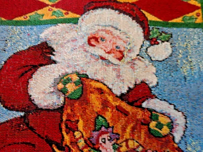 Santa Claus Tapestry Christmas Fabric Pillow Stocking Panels - Image 1 of 4