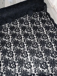 1m schwarz Couture Spitzenstoff Brautkleid Kleiderstoff 47" breit - Bild 1 von 7