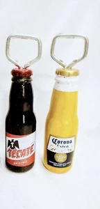 2 Beer Openers Handmade Corona Tecate wood handpainted cervezas - Picture 1 of 1