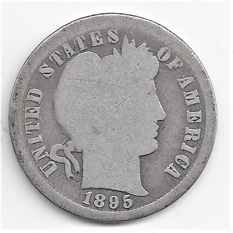 1895-S Semi-key Barber Dime G Lot 507 Cover
