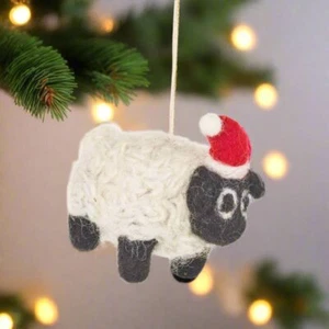 Primitive Country Handcrafted Christmas Black Sheep Ornament - Picture 1 of 2