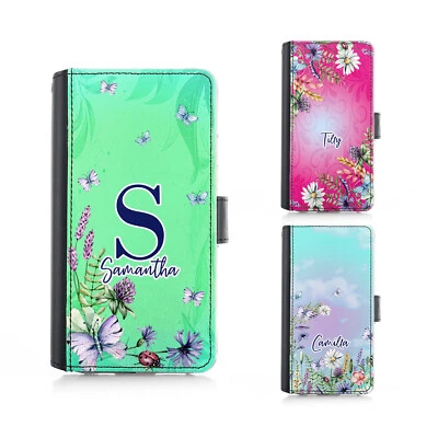 Personalised Phone Case For Apple iPhone 16, 15, 14 Pink Flower PU Leather Cover - Image 1 of 4