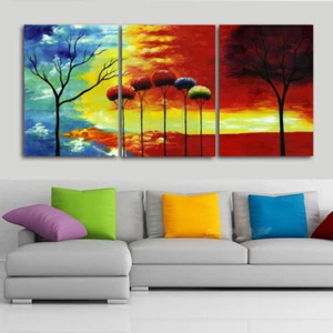 Abstract Sunset Trees Landscapes Canvas Print Painting Wall Art Home Decor 3PCS - Picture 1 of 1