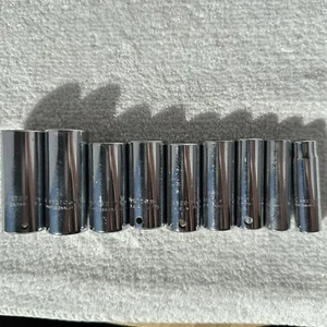 Proto Deep Socket 9 Piece Set 7/8 - 3/8 5012H 5014H 5028H 5026H 5020H 5018H - Picture 1 of 11