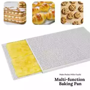 Rectangular Baking Pan Pastry Baking Tray Perforated Baking Pan Dish Oven - Picture 1 of 27