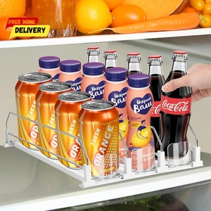 Drink Organizer for Fridge, Adjustable Width Soda Can Dispenser for Refrigerator - Picture 1 of 12