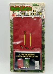 Vintage Holiday Luminarias Rosso Sei Sacchetti Sei Candele Vigilia di Natale Guida Luci 1995 - Foto 1 di 10
