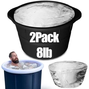 2 Pack 8Lbs Extra Large Ice Cube Molds Foldable Silicone Cold Plunge Ice Maker - Picture 1 of 9
