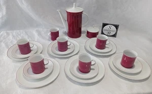 Rosenthal Design Theo Baumann Sekunda Purpur Kaffeeservice 6 Pers. - Picture 1 of 7