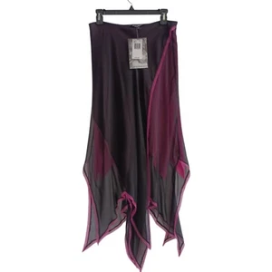 Vintage Betsey Johnson Midi Skirt Black w/ Pink Lace Sheer Size 10 New NWT - Picture 1 of 13