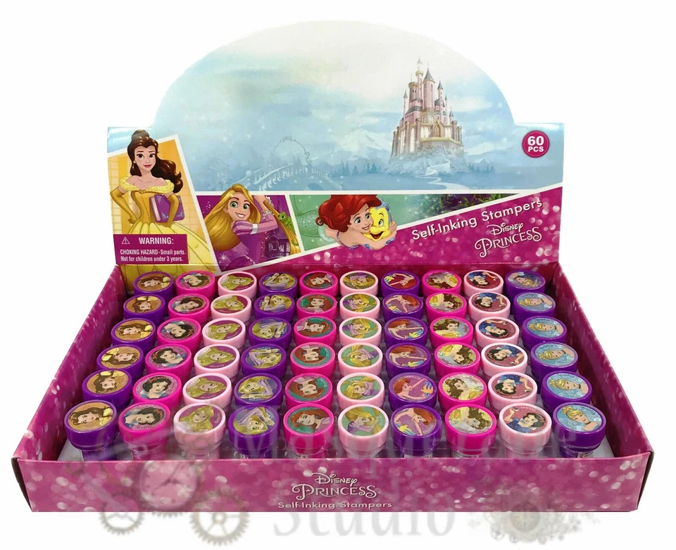 Disney Princesses Self Inking Stamps for Kids Goodies Party Favor 60pc Stampers