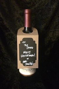 Etiquetas de regalo de vino de pizarra de Navidad - conjunto de 4 - Imagen 1 de 2