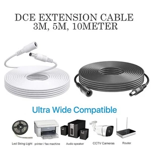 EXTENSION LEAD CABLE CORD FOR AC/DC 12V POWER SUPPLY ADAPTERS 5.5X2.1 UK - Picture 1 of 22