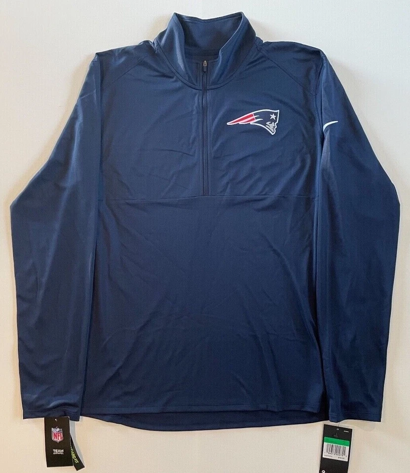 New England Patriots Nike Blue Half Zip Long Sleeve Sweatshirt Men’s Extra Large