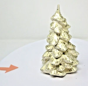 Árbol de Navidad de cerámica vintage de 6,5" perla oro blanco brillo Unlite EVC - Imagen 1 de 8