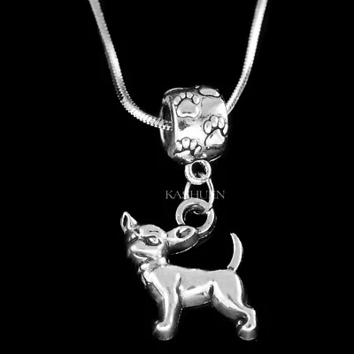 Chihuahua Hund Halskette ~ Speicher Pfotenabdruck Tier Verlust Andenken Schmuck - Bild 1 von 4