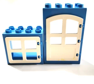 Lego Duplo Blue/White Door Window Frame x2 C2 - Picture 1 of 2